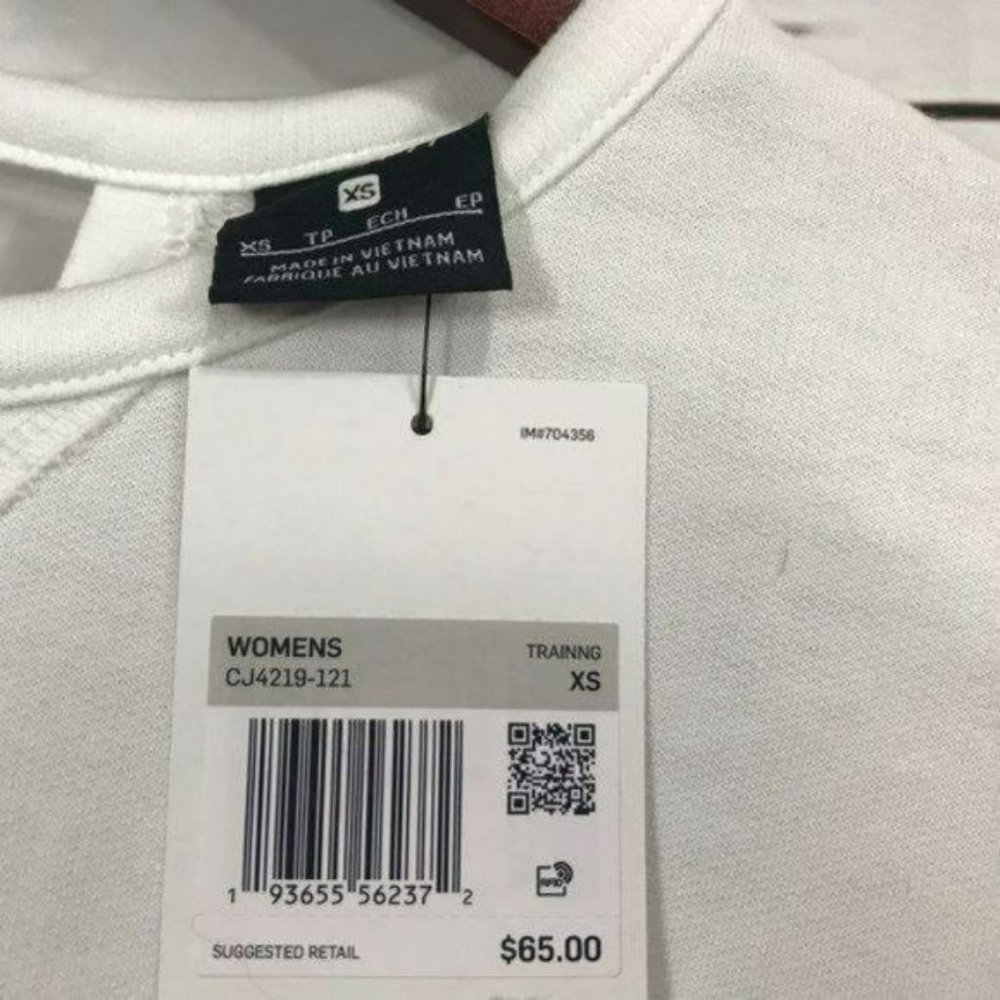 Nike White Active Training Yoga Top XS Oversized, New - Picture 7 of 7